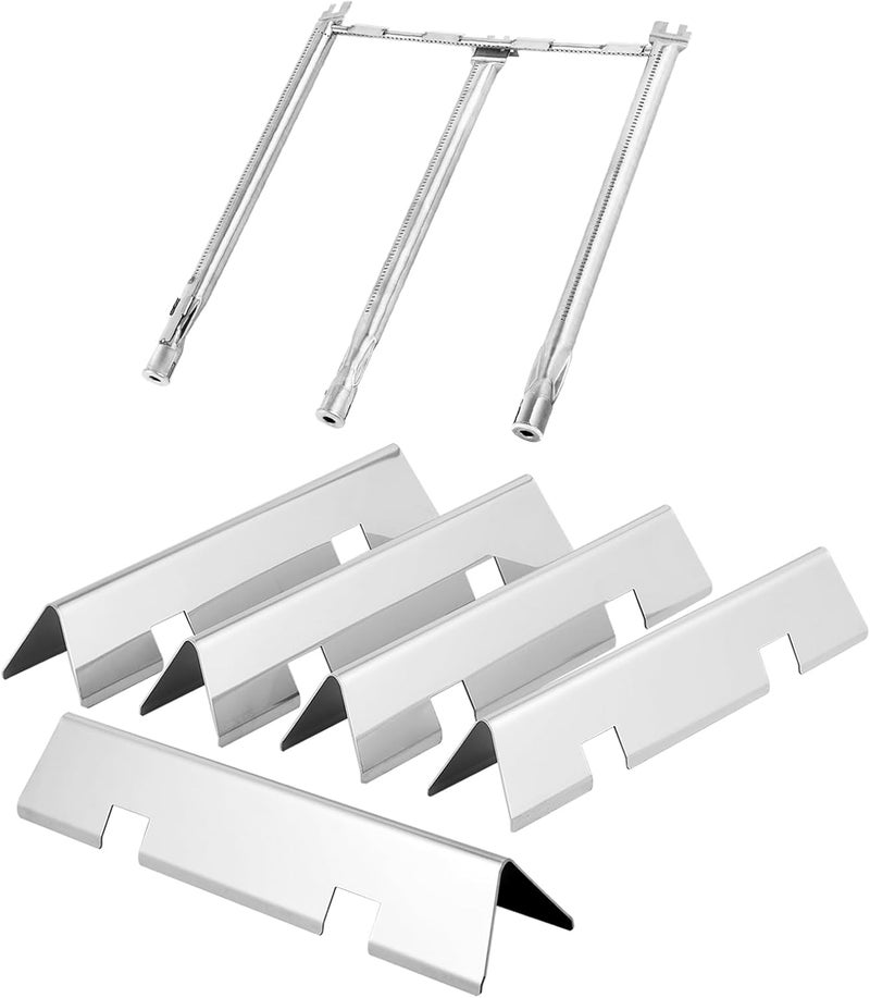 Grillflame Spirit II E310 Parts 7636 Flavorizer Bars Burners for Weber Spirit Grill Parts Spirit 2 Replacement Parts GS4 Series 300 E-310 S-310 E-320 S-320 E-330 S-330 ii E-310 ii 330 Flavor Bars Burner Covers - Image 1